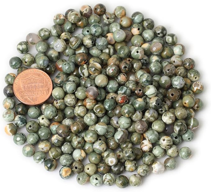 cheavian 60pcs 6mm natural aust rhyolite stone gemstone round loose beads for jewelry making 1 strand 15"