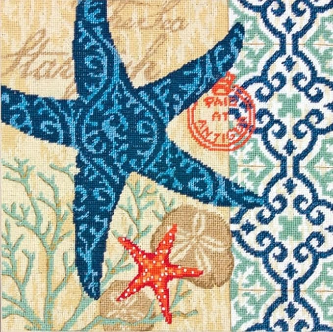 Dimensions Needlepoint Kit, Starfish Pattern, 14'' x 14''