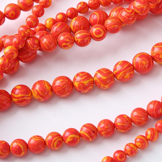 Red Yellow Peacock Turquoise Stone Beads for Jewelry Making DIY Beads Crystal for Bracelets Necklaces 6mm 60pcs