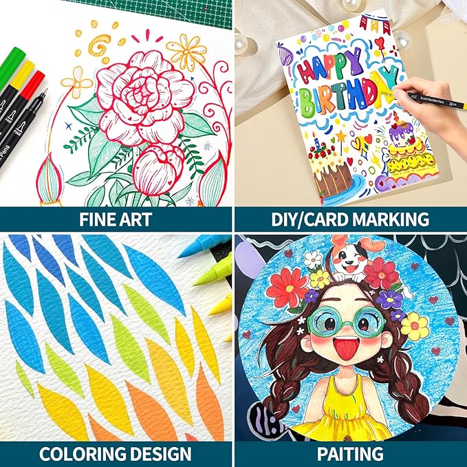 Adult Coloring Book for Women with 36 Dual-Tip Markers, 30 Patterns Positive Quotes Coloring Books for Adults Relaxation, Calming Gifts for Anxiety and Mindfulness Gifts for Women