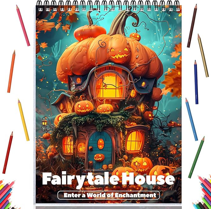 Coloring Books for Adults Relaxation Coloring Book for Women Spiral Bound Printed On One Side Thick Paper Mindfulness Halloween Gifts, Mindfulness Coloring Book 24 Coloring Pages