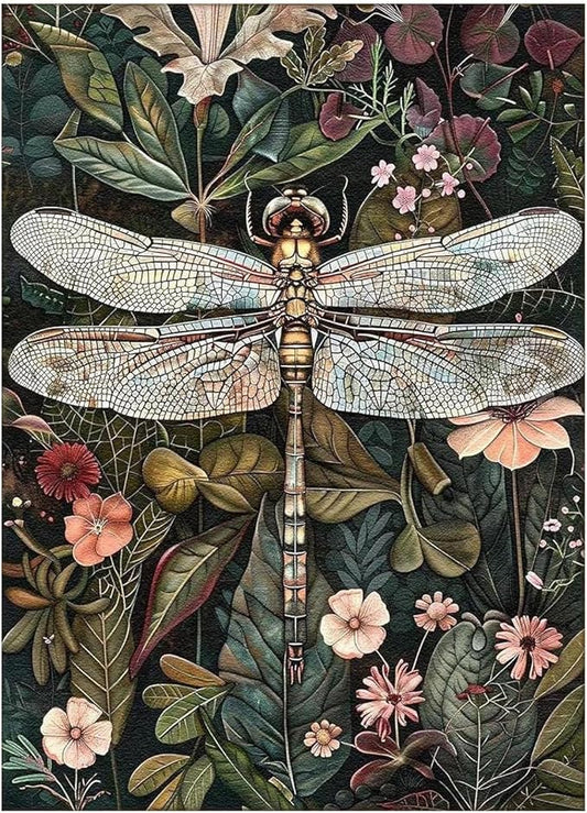 Paint by Numbers Kit for Adults Beginners, Dragonfly Paint by Numbers, DIY Dragonfly Acrylic Painting on Canvas for Home Wall Art Decor Gift 16x20 inch