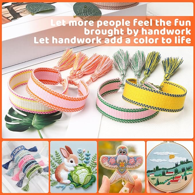 Embroidery Floss,70 Skeins Mixed Colors Cross Floss Stitch Thread, Hand Sewing Needle for Embroidery,Rainbow Color Friendship Bracelet String for Bracelet Making, Sewing Crafts