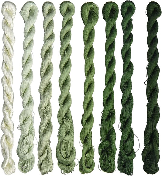 Natural 100% Silk Thread, Handmade Embroidery Thread Silk Floss 8 Colors 110m Each (45)