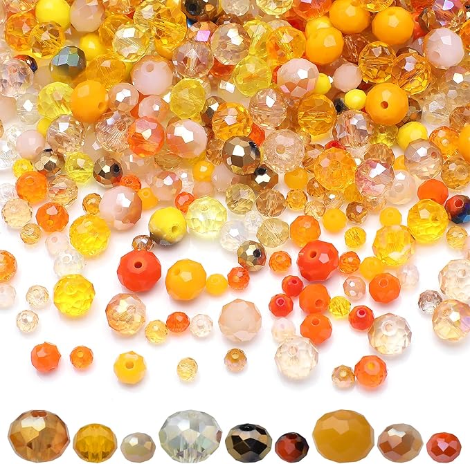 Wholesale 4/6/8mm Crystal Rondelle Beads for Jewelry Making Findings Include Plastic Storage Box,Faceted Glass Beads,Spacer Beads for Bracelets Earrings