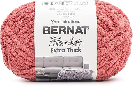 Bernat Blanket Extra Thick Clay Yarn - 1 Pack of 21.12oz/598.74g - 100% Polyester - #7 Jumbo - 72 Yards - Chunky Yarn for Hand Knitting, Crocheting, Crafts & Amigurumi