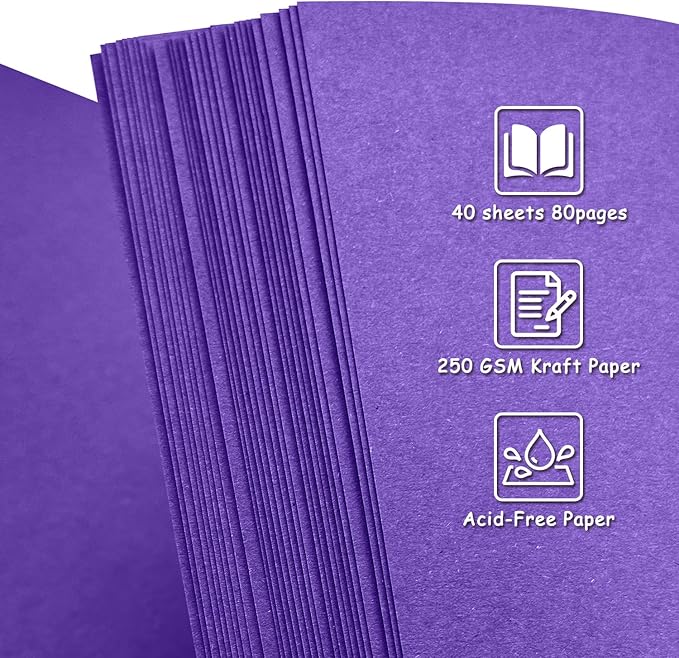 Scrapbook Album 10x10 Inch - Hardcover Kraft Paper Photo Album with 80 Pages, Memory Book for Wedding, Anniversary, Family, Christmas, Baby Shower, Ideal for Preserving Precious Moments