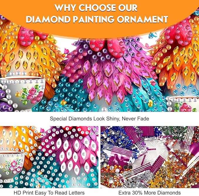 NEWENMO Diamond Art Hanging Kit for Adult, Funny Chicken, DIY Double Sided Acrylic Special Shaped Diamond Art Painting Window Pendant Cute Rooster, Home Garden Wall Hanging Ornament Kits