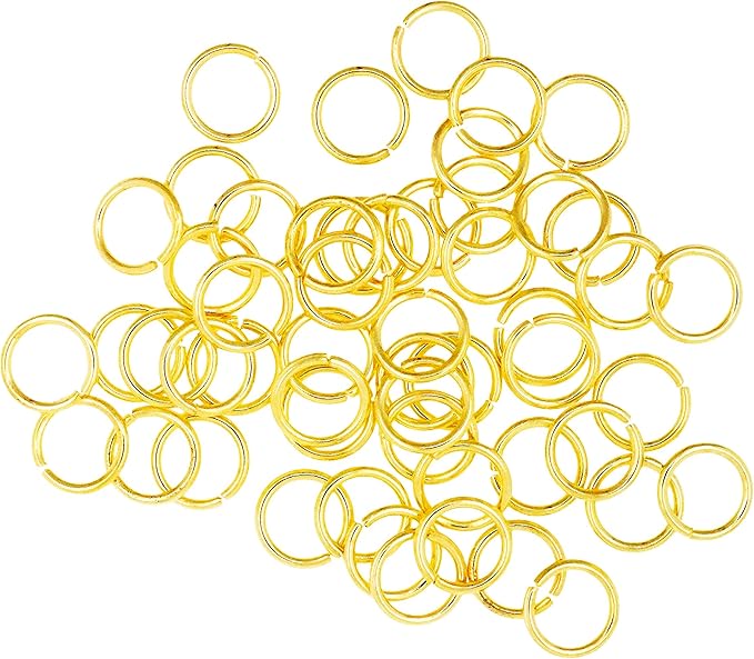 Mandala Crafts Assorted Gold Color Jump Rings Jewelry Findings Metal O Rings for Jewelry Making Supplies - 1250 4mm to 10mm Small Open Jump Rings Kit for Necklace Earring