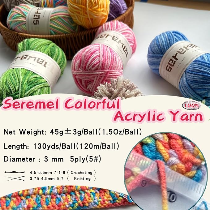 3 Pcs Pack with 5-Ply Acrylic Yarn, 3 Balls of 4.8Oz/135g Soft 3mm Medium Thick Colorful Yarn for Crocheting Knitting, 260 Yds/240m Crochet Blanket、Braids/DIY (Green)