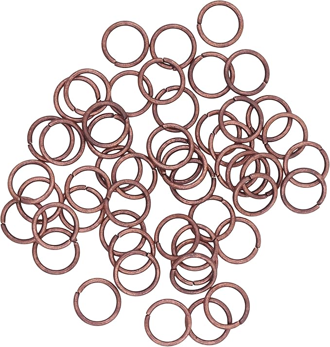 Mandala Crafts Assorted Antique Copper Color Jump Rings Jewelry Findings Metal O Rings for Jewelry Making Supplies - 1250 4mm to 10mm Small Open Jump Rings Kit for Necklace Earring