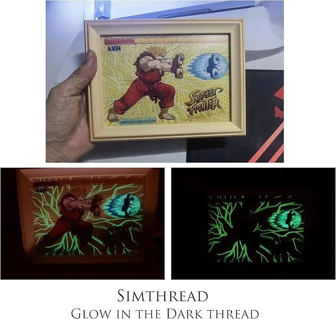 Simthread Glow in The Dark Thread, Polyester Embroidery Thread, 5 Spools 550 Yards Each, for Home Embroidery and Sewing Machine