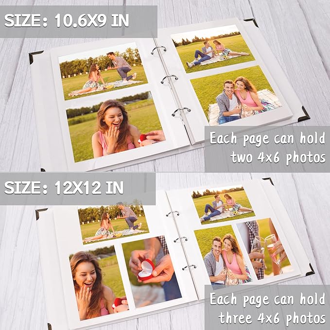 Vienrose Photo Album Self Adhesive 40 Pages Hardcover with DIY Scrapbooking Kit 3 Rings Paper Scrapbook for Lover Friends Kids Wedding Pink