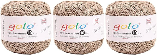 golo 3 Balls Crochet Thread Size 10 Crochet Yarn for Hand Knitting 278