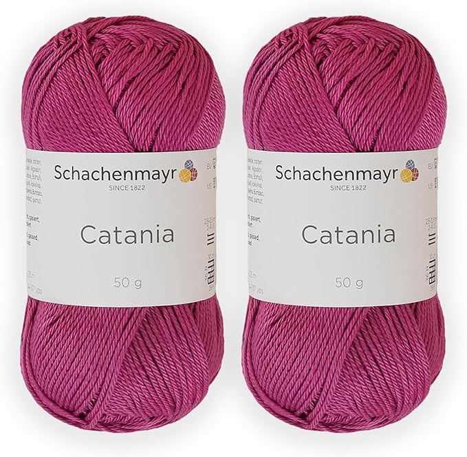 2 Skein/Pack Schachenmayr (SMC) Catania Originals Yarn, Each Ball 1.76 Oz (50gr) / 136 Yards (125 m), 100% Mercerized Cotton for Knitting and Crochet Yarn, Sport Weight, 251 - Freesia