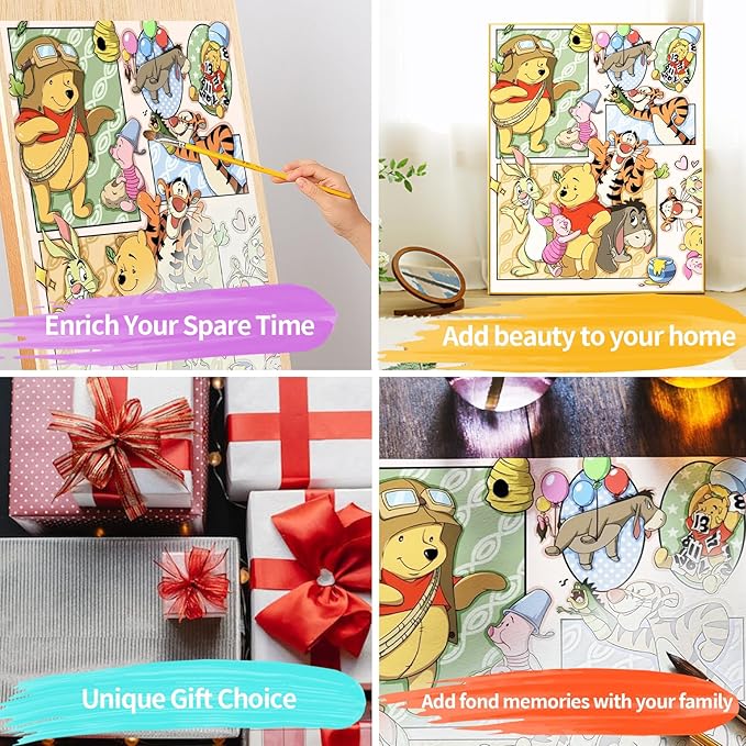 JYLMOOD Paint by Number for Adult Kits, DIY Cartoon Acrylic Oil Painting Kits for Adults Kids Beginners for Home Wall Decor Gifts 16x20 Inch (No Frame)