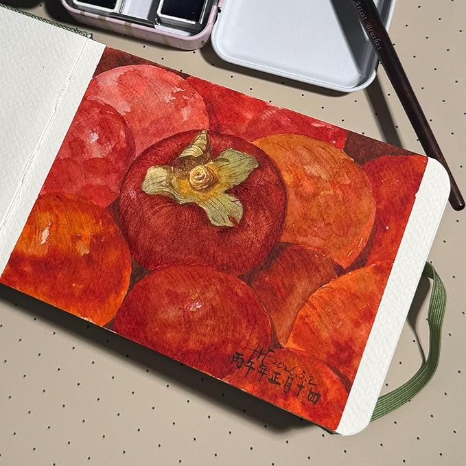 42 Sheets Watercolor Journal, 4x6in Watercolor Sketchbook with 140 lb/300 GSM Cold Press Cotton Paper, Mini Watercolor Notebook, Ideal for Painting, Drawing & Mixed Media