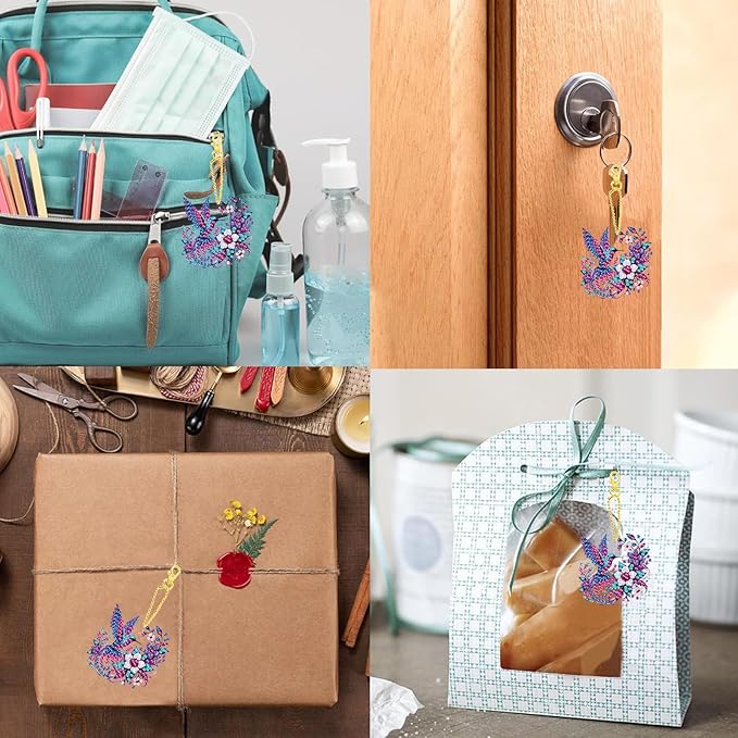 Masendp Hummingbird Diamond Painting Double-Sided Wall Hanging Set, DIY Irregular Shaped Rhinestone Window Decoration Set, Suitable for Home and Garden Wall Decoration Gifts