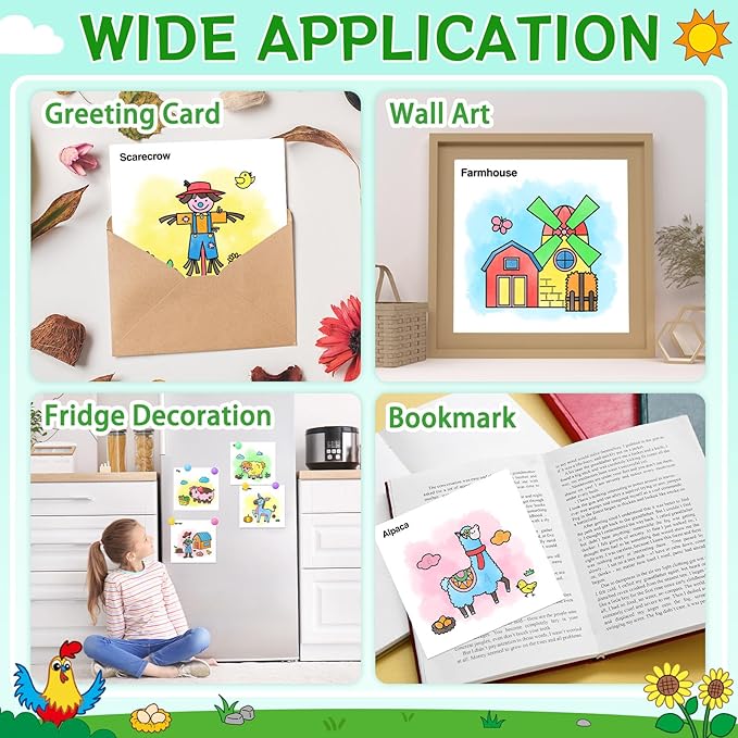 SOCOLER Paint with Water Coloring Books for Toddlers,Farm Theme Mess Free Watercolor Painting Papers for Kids Water Color Paint Kit Art Craft Birthday Gift for Ages 1-3, 4-8