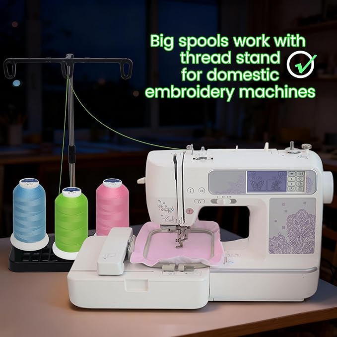 New brothread Single Huge Spool Luminary Glow in The Dark Embroidery Machine Thread Kit 30WT 2500M(2735Y) Each Spool for Embroidery, Quilting, Sewing-G777