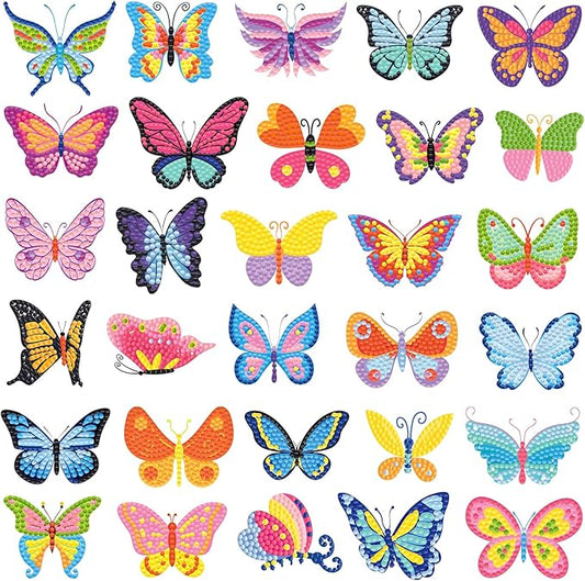 Labeol Diamond Art Kits for Kids Boys and Girls Ages 6-8-10-12 Easy to DIY Creative Diamond Art Sticker Craft by Numbers Kits for Kids and Adult Beginners (Butterfly)