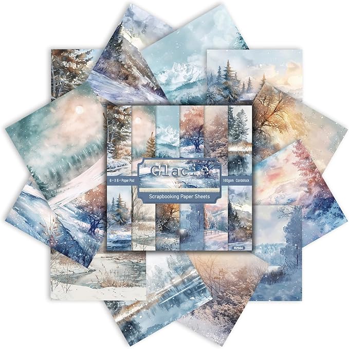 Aesthetic Scrapbook Paper Holiday Themed Pattern Paper 6×6,24 Sheets Single-Sided Boho Scrapbooking CardStock Papers Pad for Holiday Cardmaking DIY Origami Journaling.