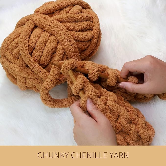Bulky Thick Fluffy Yarn for Crocheting/Knitting, Super Bulky Hand Blanket, Soft Plush Yarn for Carpet/Scarf/Cushion, 8 Jumbo Pack (63.76oz/197.68yd)