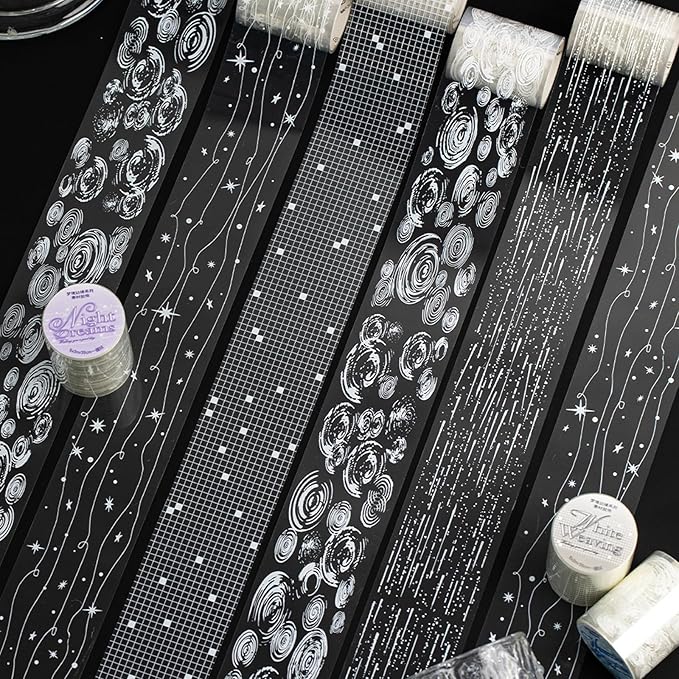 Junk Journal Supplies, 4 Rolls Decorative Tape for Scrapbook Supplies Junk Journal Card Making Picture Art Collage DIY