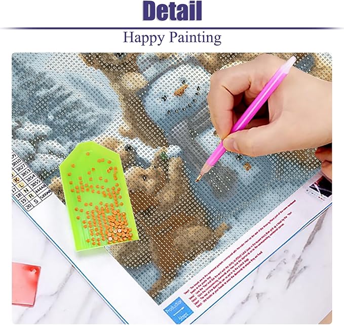 STGLCR Snowman Diamond Painting Kits for Adults - Dog Diamond Art Kits for Adults Beginner, Winter DIY Full Drill Diamond Dots Paintings with Diamonds 5D Gem Art and Crafts Home Wall Decor 12x12inch