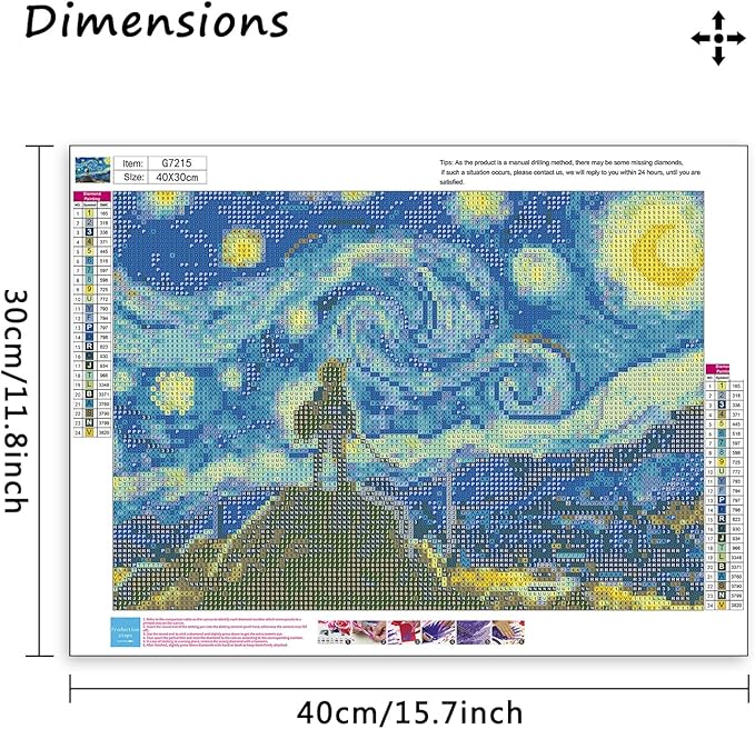 MBNTJHT DIY Anime Diamond Art Kits for Adults Beginners,Easy Starry Night Diamond Painting Kits for Adults,Cartoon Full Drill Gem Art Kits for Home Wall Decor 12X16 Inch.