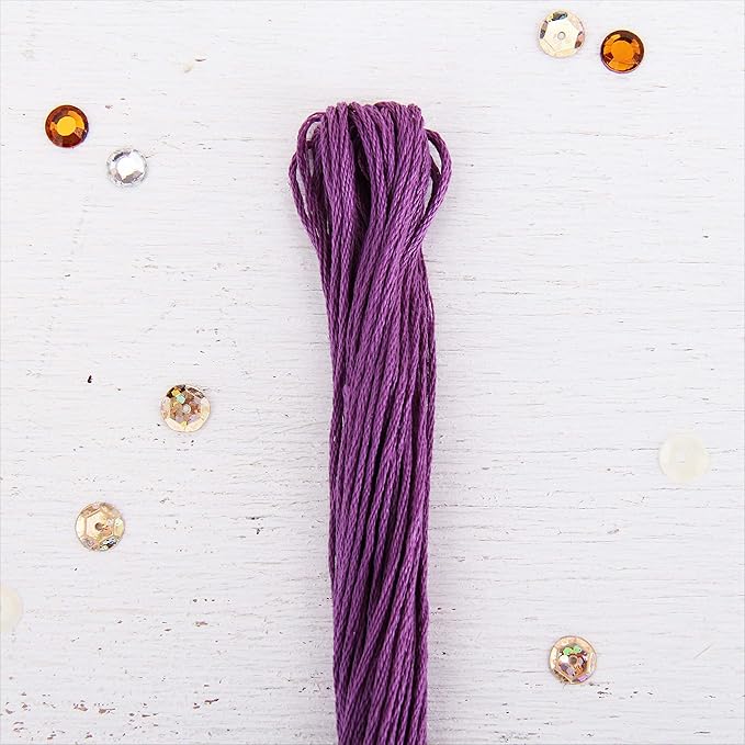 12 Skeins ThreadArt Premium Egyptian Long Fiber Cotton Embroidery Floss | Purple | 6 Strand Divisible Thread 8.75yds Each for Hand Embroidery, Friendship Bracelets, Cross Stitch and Crafts