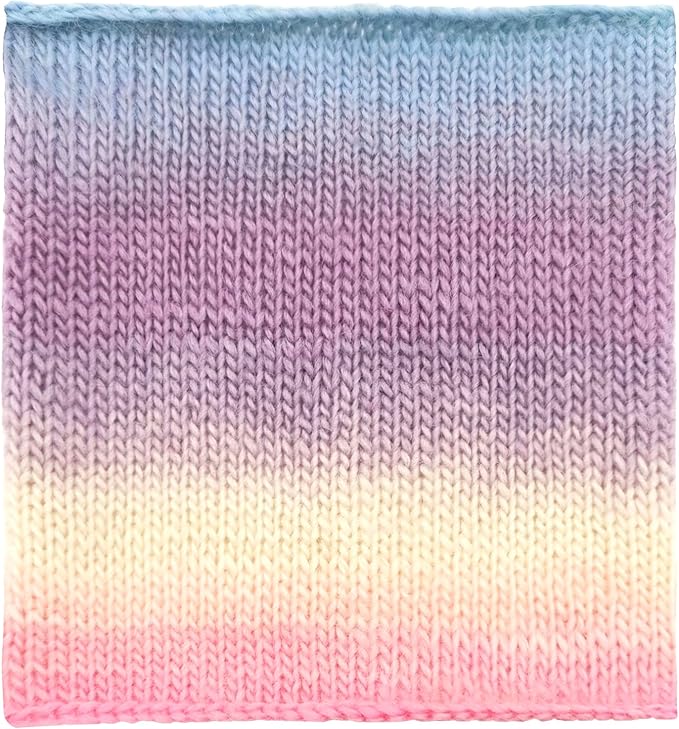 NICEEC 3 Skeins 100% Wool Rainbow Yarn Soft Gradient, Self-Striping, Colorful Single Ply Yarn for Crochet & Knitting - 21#