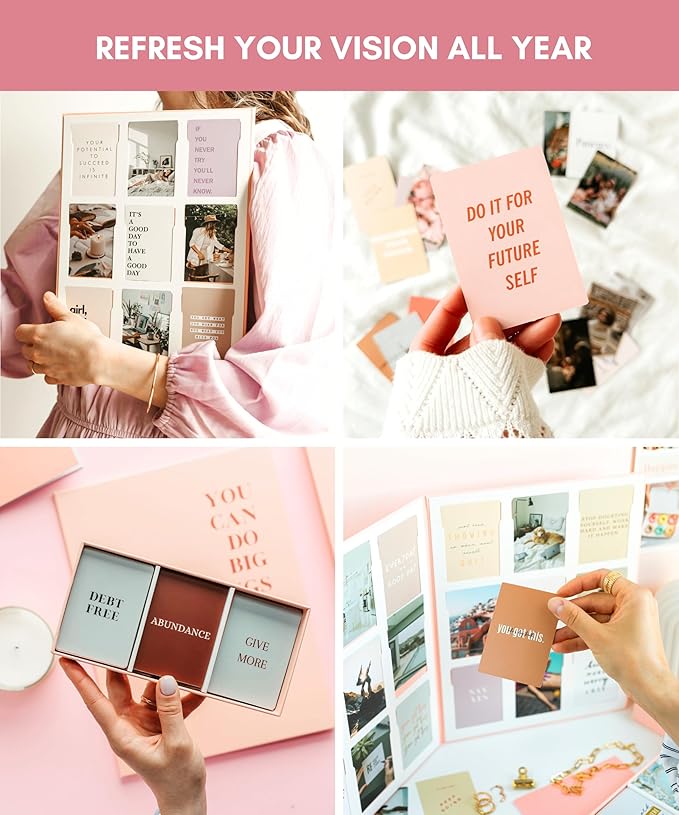 Lamare Vision Board Kit – Premium Dream Board Supplies – Complete Vision Board Supplies for Women, Mood Board Supplies & Collage Book for Manifestation