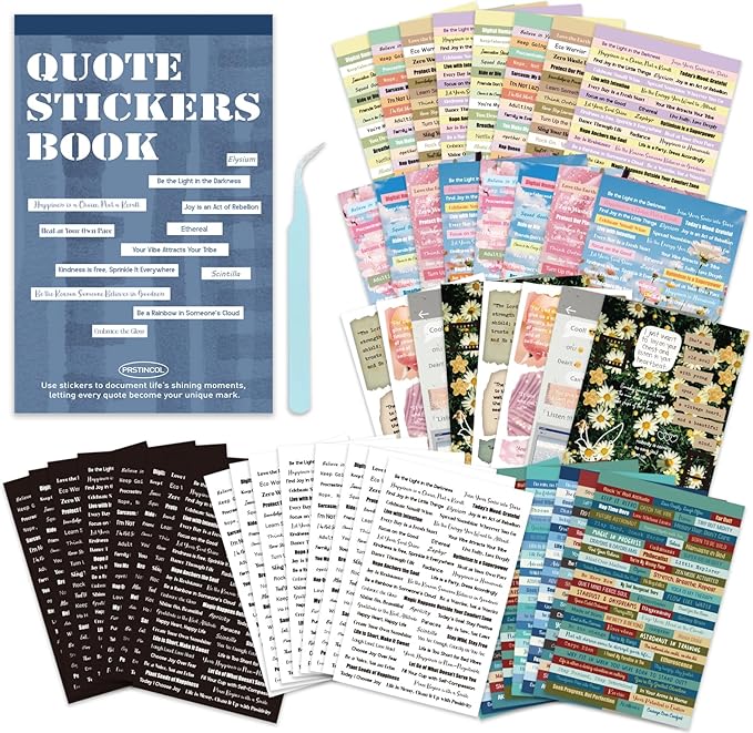 2346PCS Quote Stickers,48 Sheets Scrapbook Supplies Kit Word Stickers for Journaling, Card Making, Vision Board Supplies for Adults Crafting