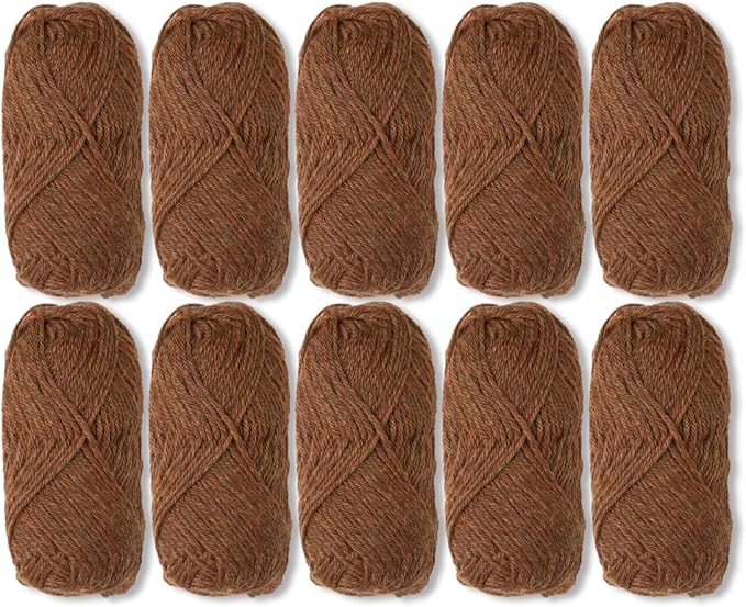 Knit Picks Wool of The Andes Worsted Weight Brown 100% Wool Yarn Multi Pack (10 Balls - Amber)