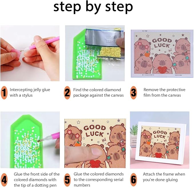 Mangpung Capybara Diamond Art Kits for Beginners, Capybara Diamond DIY Painting Kits, Full Drill Diamond Dots Paintings, Paint with Diamonds Pictures Art Painting DIY Crafts Kit Gift for DIY Lovers