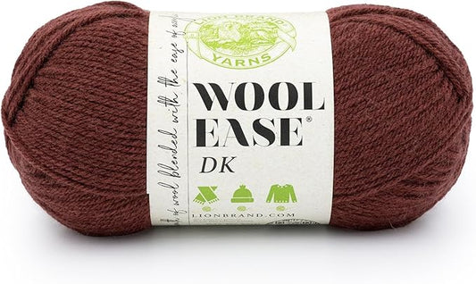 Lion Brand Yarn, Acrylic Wool Blend Wool-Ease DK Yarn for Knitting, Crocheting, and Crafts, Cinnamon Stick, 1 Pack