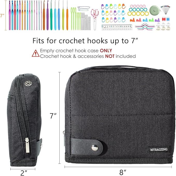 Crochet Hook Case Empty - Crochet Hook Organizer Stand Up Unique Design -Corchet Organizer - for Knitting & Crochet Supplies(Case Only)