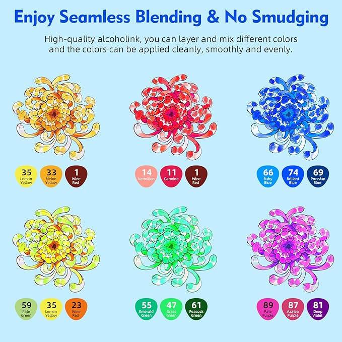 80 color liquor base mark, double pointed (chisel and fine) permanent painting mark, suitable for adult coloring books, sketches, illustrations, with transparent box
