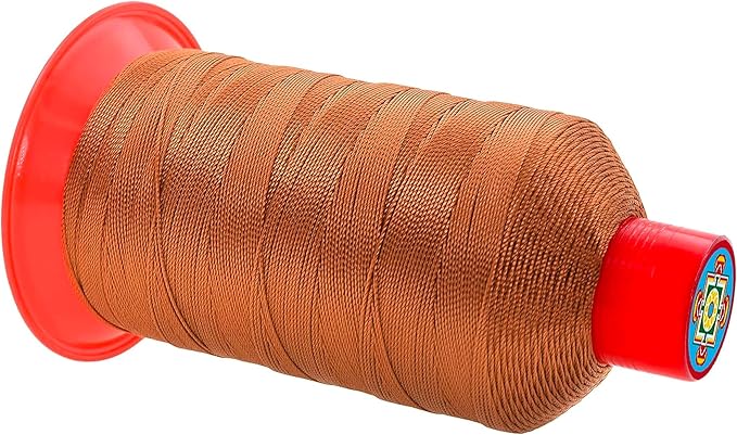 Mandala Crafts Size 277 840D T270 Bonded Nylon Thread - Bourbon Brown 800 YDs Tex 270 Heavy Duty Sewing Threads for Leather, Jeans, Weaving, Outdoor Marine Upholstery