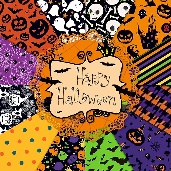 YASMEN Double-Sided Scrapbook Paper Pad, 12x12 Halloween Designer Paper Pad for Card Making, Journals, Planner, DIY Envelopes, Greeting Cards, Decorative Art Craft -24 Sheets