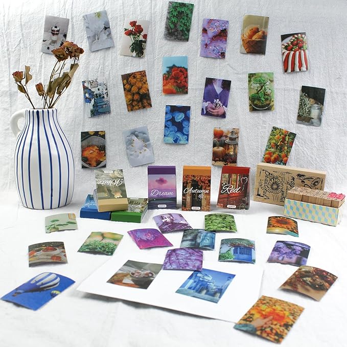 6 Sets 300 Pcs Washi Stickers Set Assorted Colors Aesthetic Sticker Book for Journaling, Daily Scenery Life Stuff Decorative Paper Sticker Decals for Scrapbooking Junk Journal Diary Album
