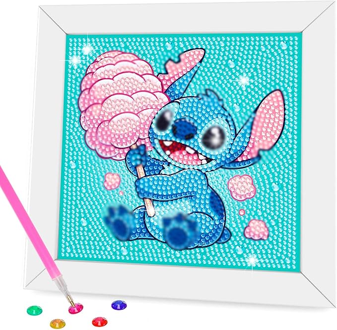 Diamond Art Kits for Kids - Arts and Crafts for Kids Ages 8-12 - Diamond Art Painting with Wooden Frame - Crafts for Kids Ages 4-8 - GEM Art for Girls Boys Adults Beginners Home Wall Decor Gifts