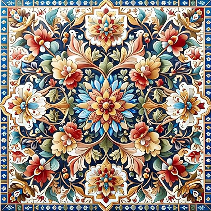 Auremi 5D Mandala Diamond Painting Kits, Flower Diamond Art Painting Kits for Adults DIY Full Drill Diamond Dots Crystal Craft Kits for Home Wall Decor Gifts 11.8x11.8 inch
