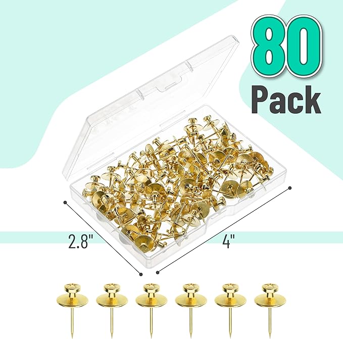 Mr. Pen Double Headed Picture Nails - 80 Pack, Gold, Picture Nails, Tacks for Wall Hangings, Wall Pins