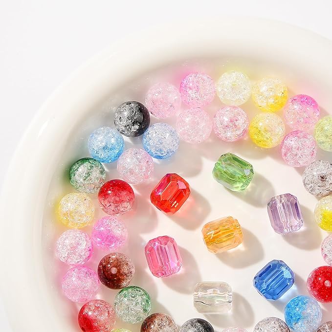 16mm Acrylic Beads,Chunk Bubblegum Beads,60pcs Beads for Pens,Shine Disco Ball Beads,Jumbo Plastic Beads for Necklace Jewelry Bracelets DIY Crafts Making (Crack Color)