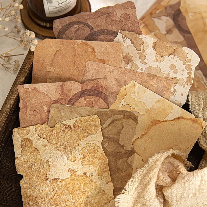 84 Sheets Small Textured Scrapbook Paper and 3D Embossed Collage Paper, Vintage Deckled Edge Paper Ephemera for Junk Journal Supplies, Mixed Media, Card Making, DIY Craft Art