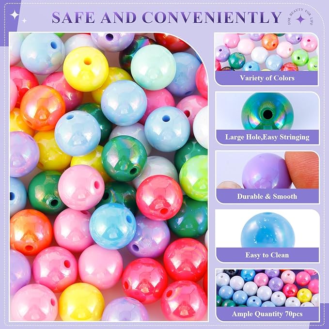 320 PCS Beads for Pens, 14 mm Focal Beads & 8 mm Rhinestone Spacers Bead, Fit for Beadable Pens Bracelets Keychains Jewelry Making, Rainbow Acrylic Bead, Christmas Gifts