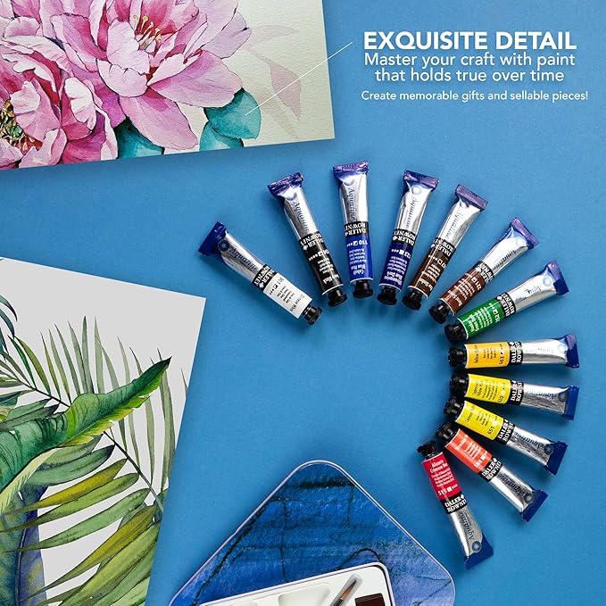 Aquafine Daler Rowney Watercolour Introduction Set-12 x 8 mL Tubes, Assorted
