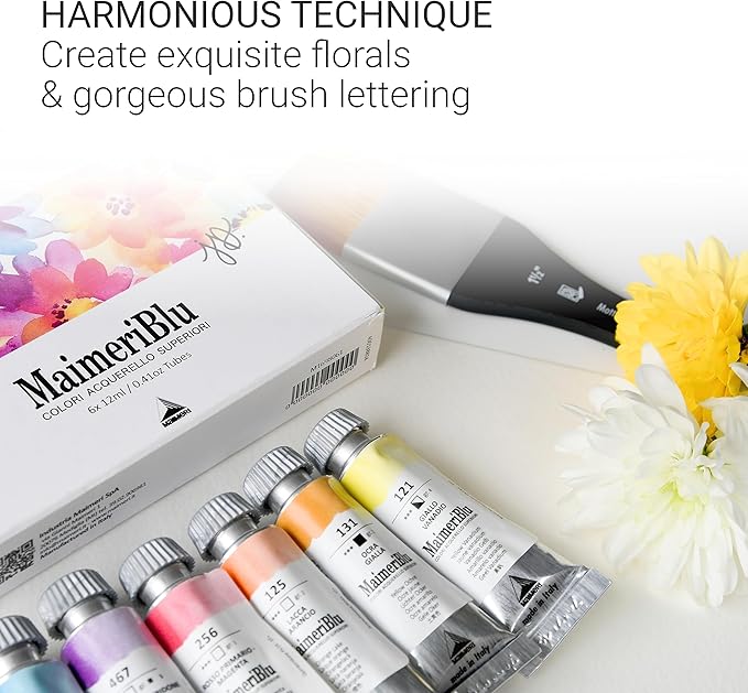MaimeriBlu, Jeannie Dickson Artist Set, Watercolor Paint, 12ml, 6 Tubes – Professional Watercolor Painting Supplies